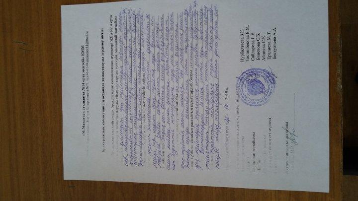 Бракеражды комиссия актісі