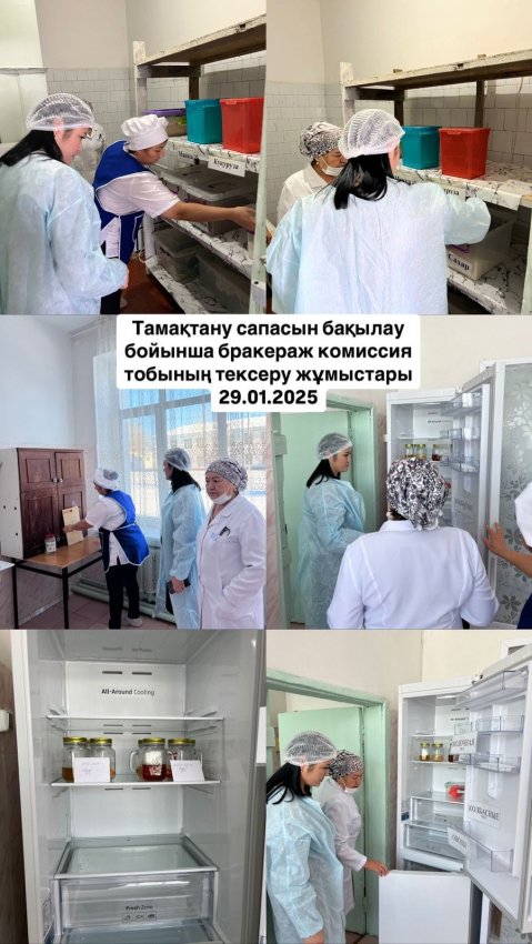 Тамақтану сапасын бақылау бойынша бракераж комиссия тобының тексеру жұмыстары
